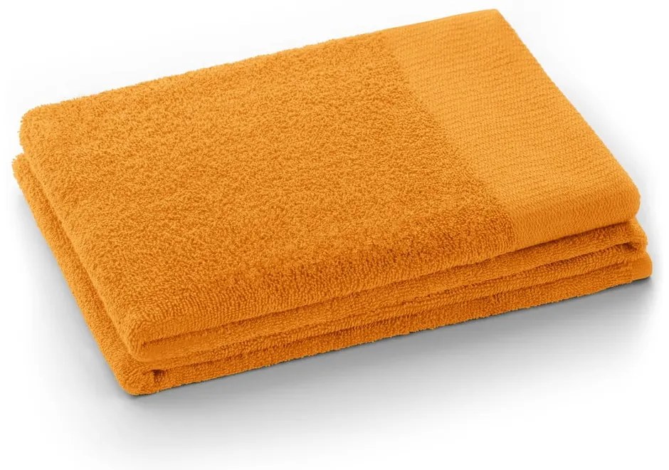 Narancssárga frottír pamut törölköző és fürdőlepedő készlet 10 db-os Amari – Restilo