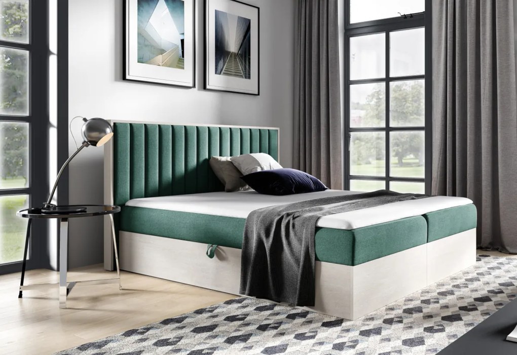 ELIE 2 franciaágy + fedő, 200x200, nordic teak/faro 7