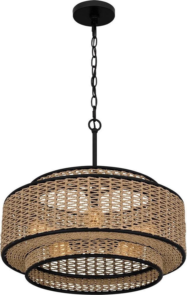 Quoizel boho függeszték teton barna matt fekete elsqz-teton-5p-mbk