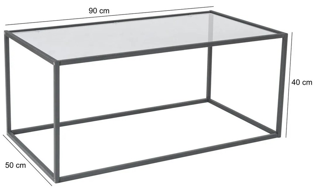 Lizbon Black konferenciaasztal sötét üveggel