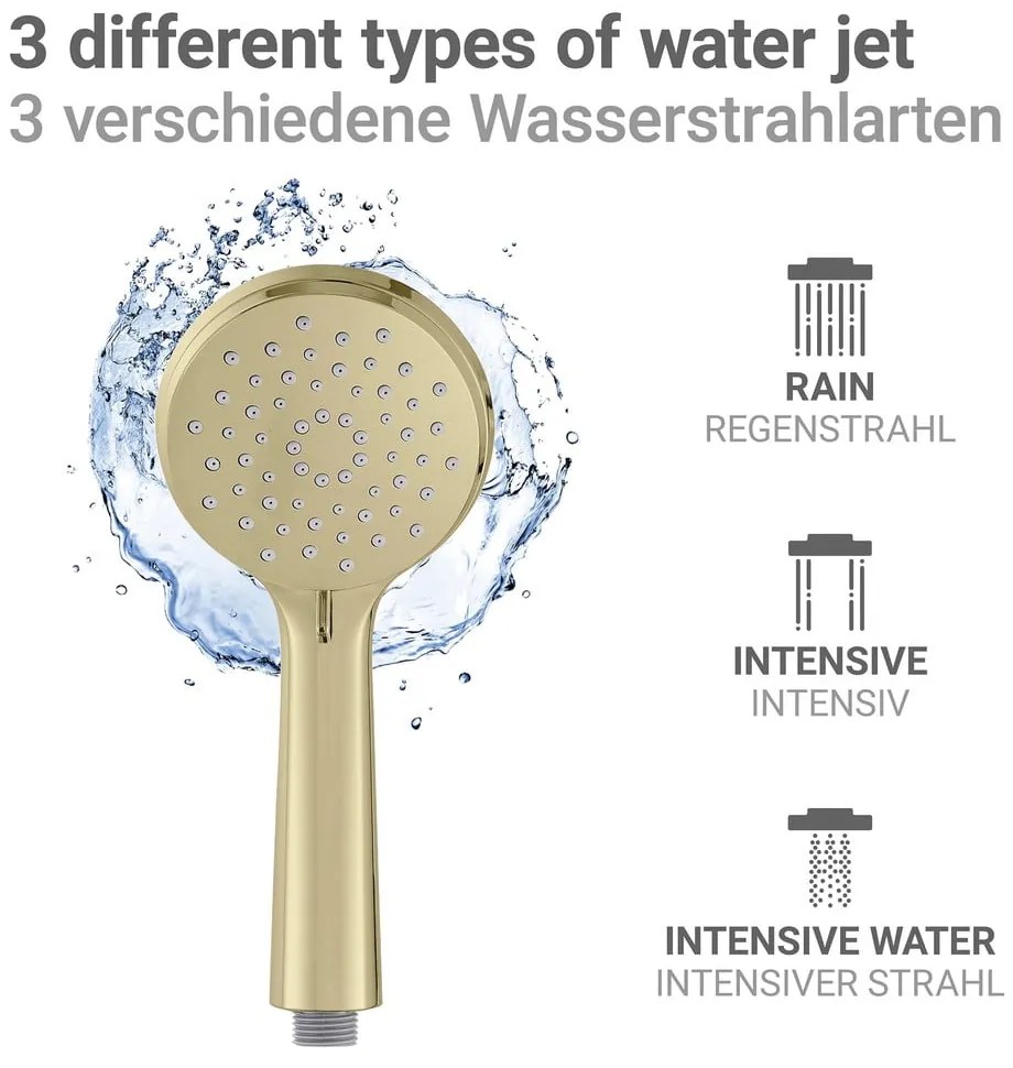 Matt aranyszínű rozsdamentes acél zuhanyszett 101 cm Young Line – Wenko