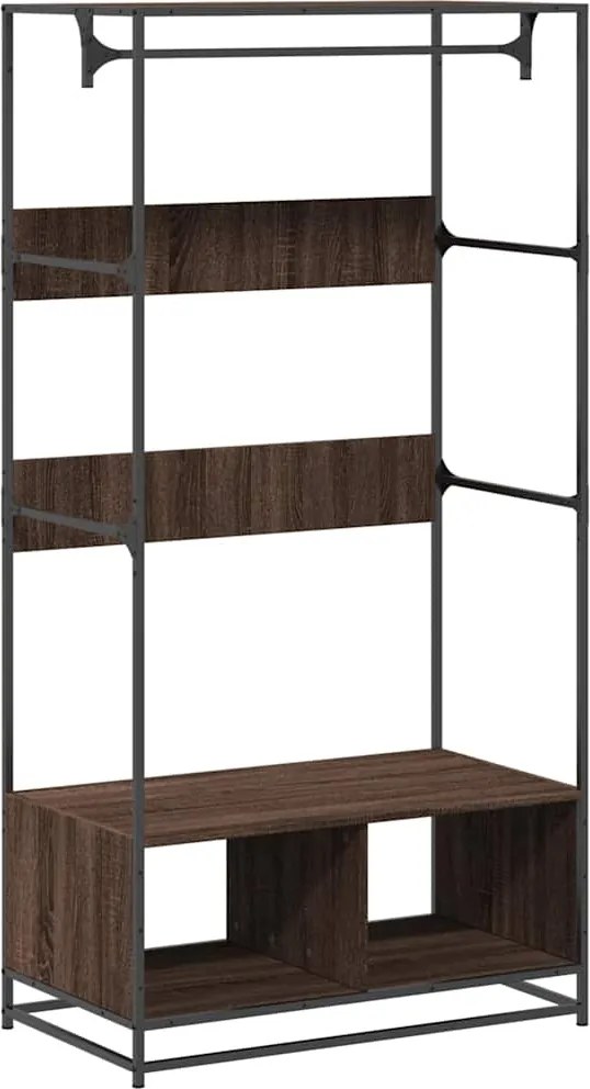 vidaXL barna tölgy színű szerelt fa ruhásszekrény 90 x 50 x 180 cm