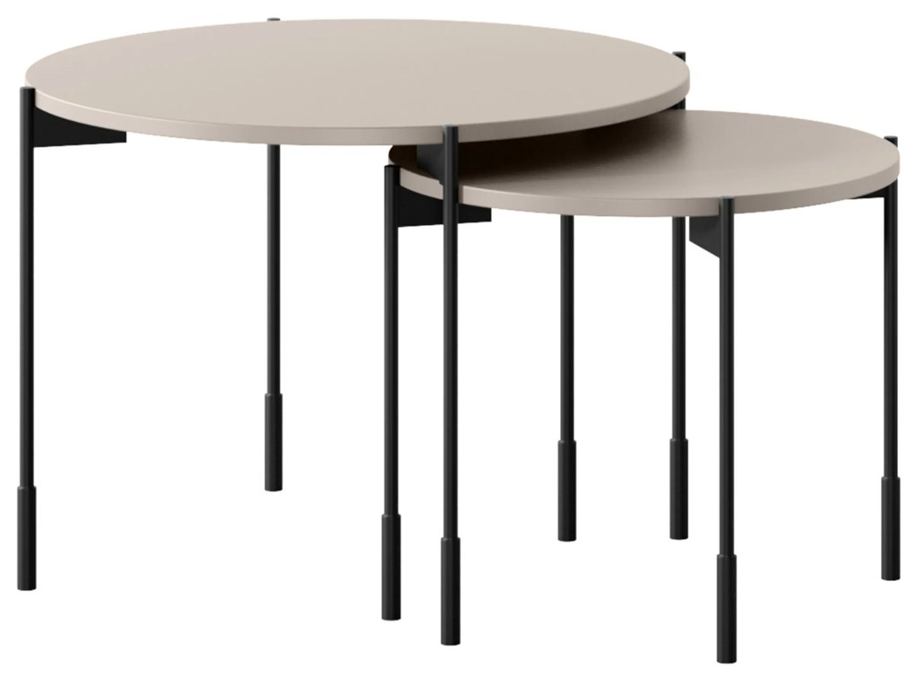 Sonatia dohányzóasztal 45 cm kerek fém lábakkal - kasmír