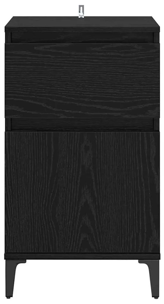 Éjjeliszekrény 2 pcs Musta tammi 40 x 35 x 70 cm Faanyag
