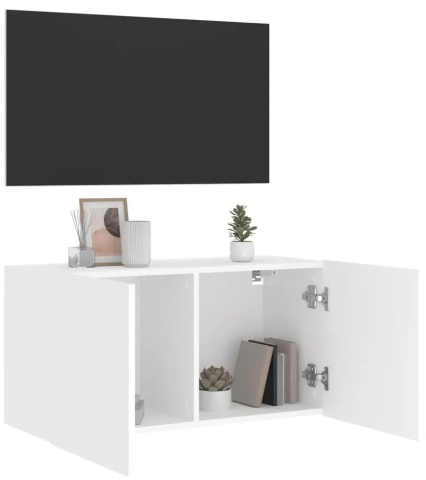 fehér falra szerelhető TV-szekrény 80 x 30 x 41 cm