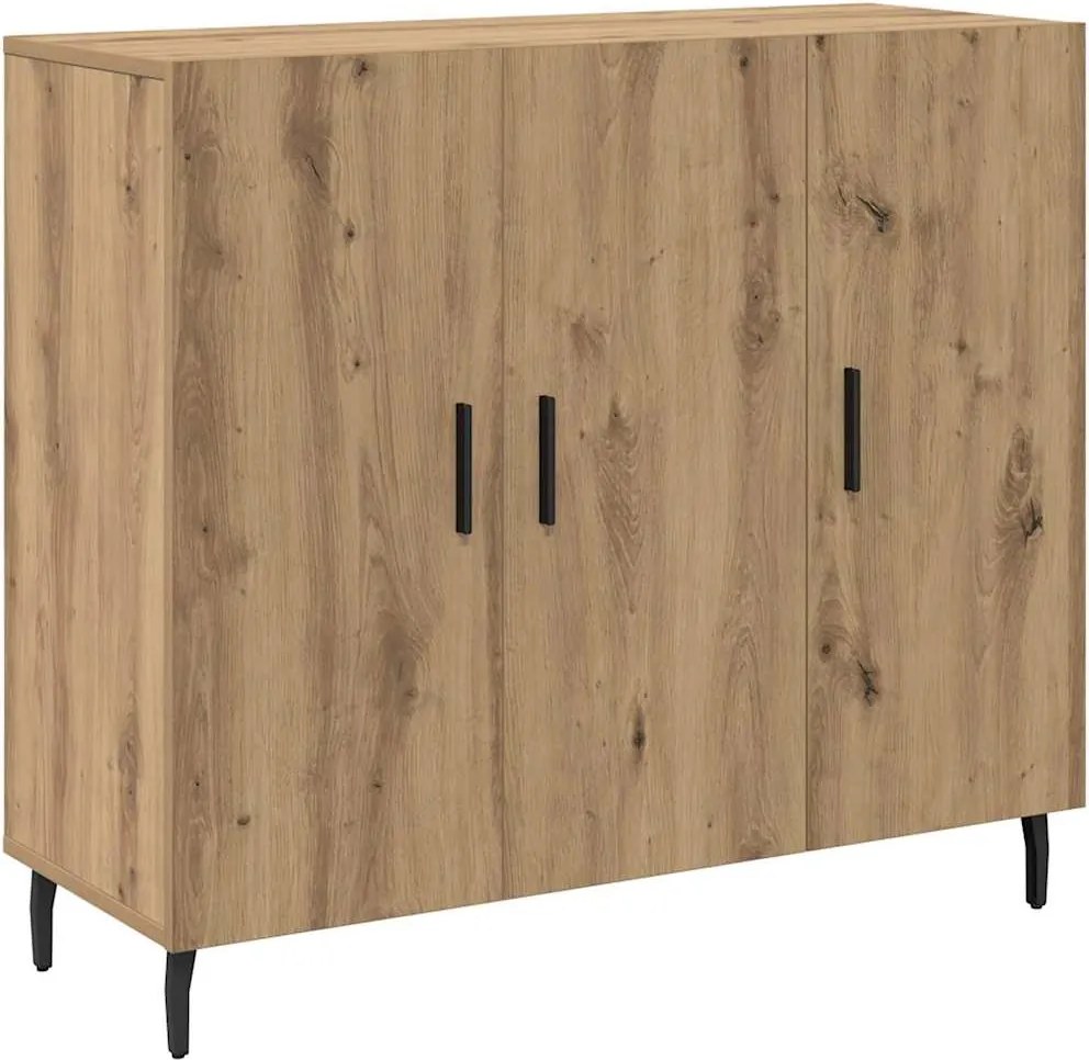 vidaXL Széf Artisan tölgy 90 x 34 x 80 cm Faanyag
