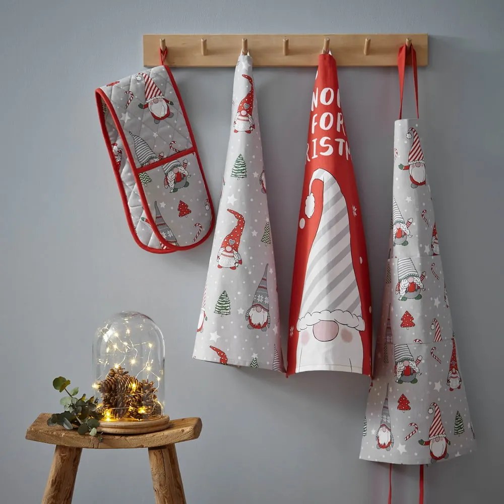 Pamut konyharuha szett karácsonyi mintával 4 db-os 50x70 cm Gnomes – Catherine Lansfield