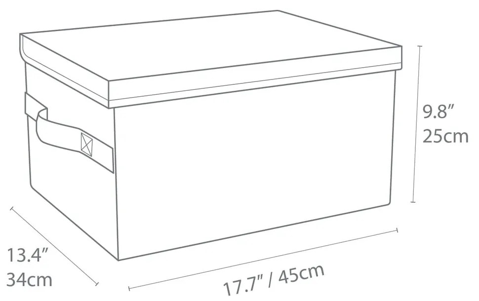 Szürke fedeles textil tárolódoboz 34x45x25 cm Soft Storage – Bigso Box of Sweden