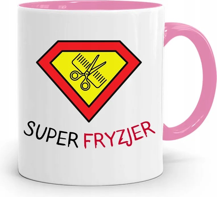 Rózsaszín Bögre Fodrásznak Szuper Fodrász Ajándék fényképes nyomtatással