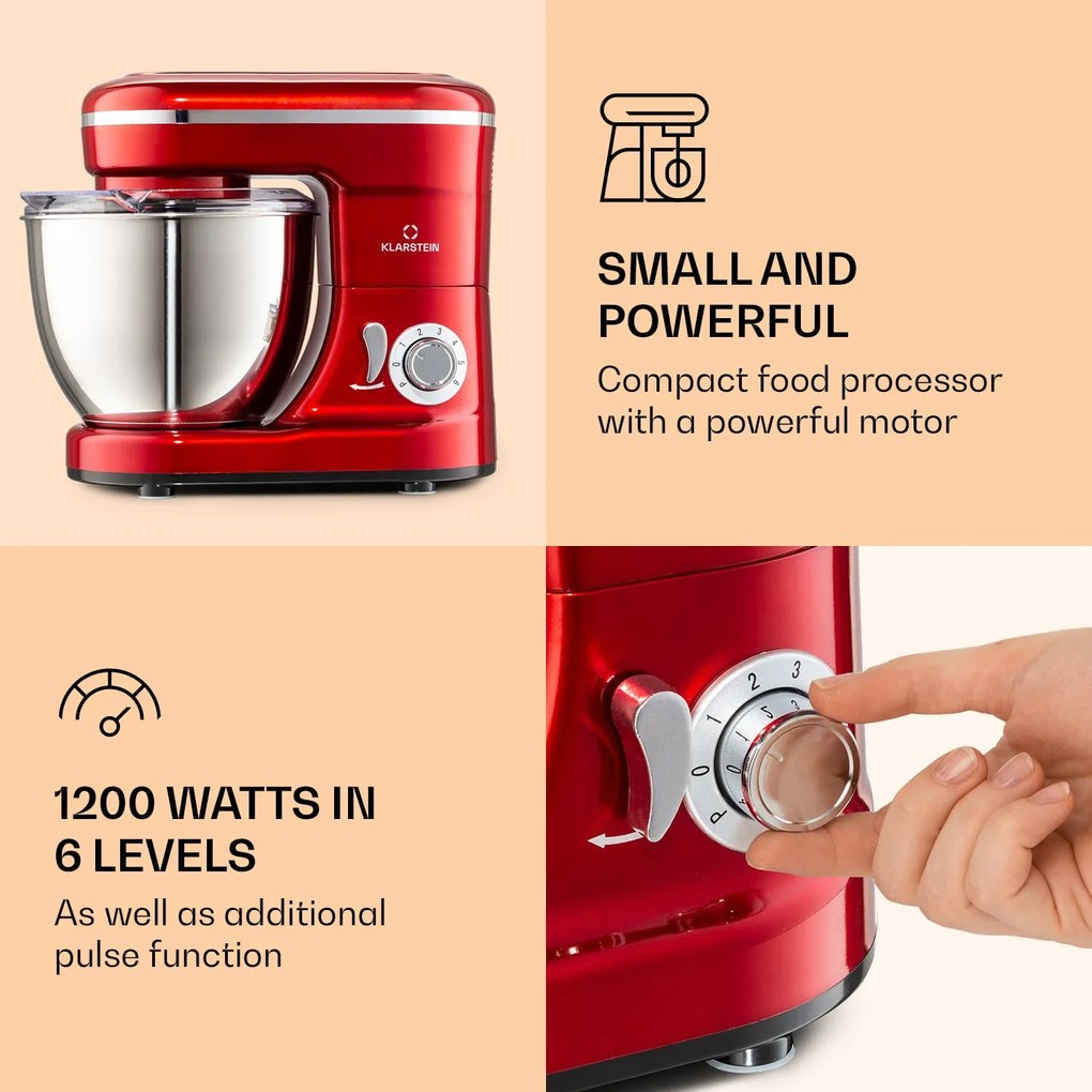 Bella Mini, konyhai robotgép, 1200 W, 6 fokozat, 4 L, pulzáló funkció, rozsdamentes acél