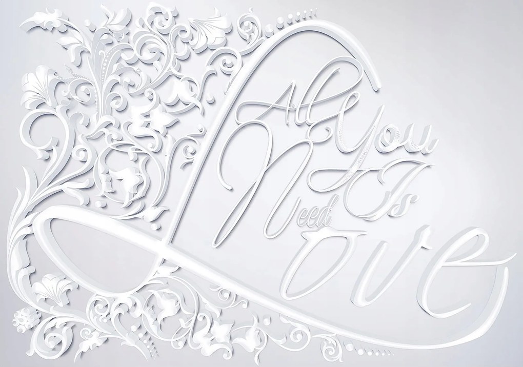 Fotótapéta Szív és növények All You Need Is Love levelek 312x219 +ragasztó