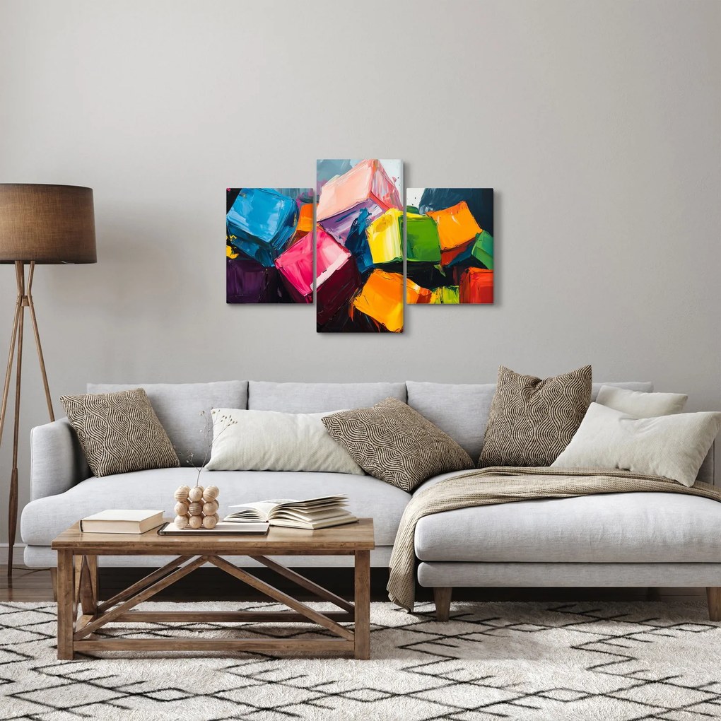 Kép - Színes kockák (90x60 cm)