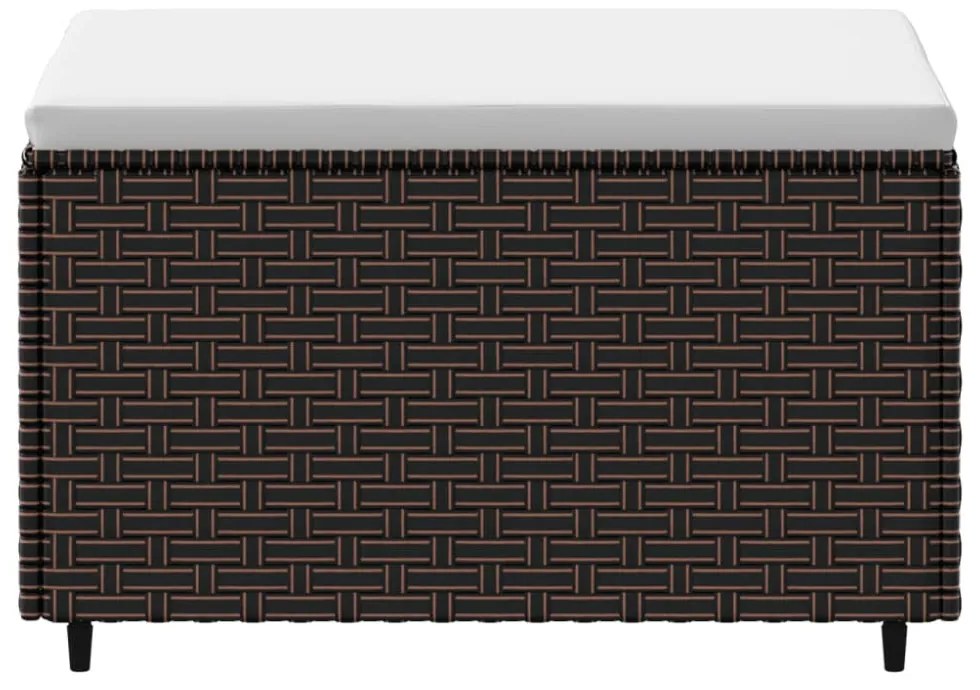 2 db barna polyrattan kerti lábtartó párnával