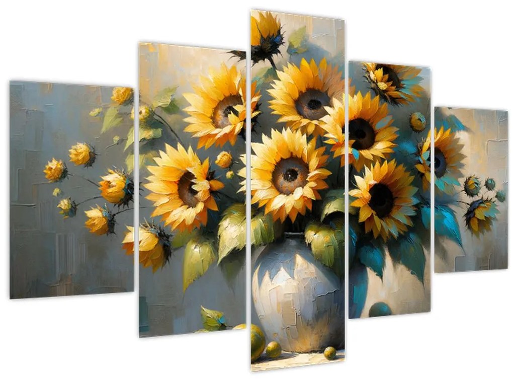 Kép – Napraforgós váza (150x105 cm)