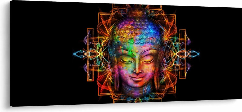 Kép - Buddha mellszobra neon színekben (120x50 cm)