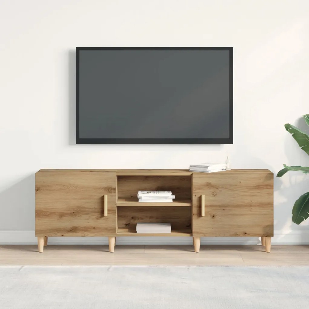TV Állvány Sötét tölgy színben - 150x30x50 cm - Mérnöki fából készült