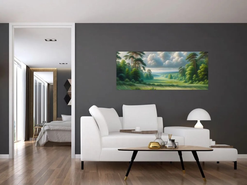 Kép - Zöld táj (120x50 cm)
