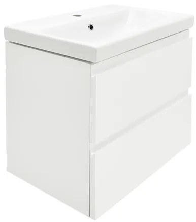 Cersanit Dormo fürdőszobaszekrény mosdóval 60x62x37,5 cm fehér lesk SIKONCMO004BL