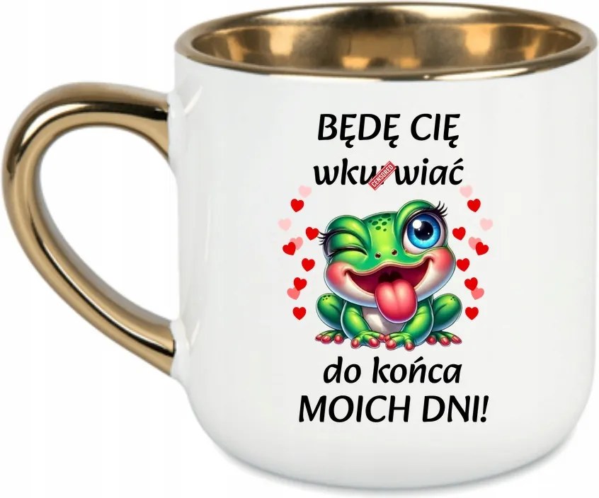 Elegáns bögre Napjaim végéig békával 400 Fehér