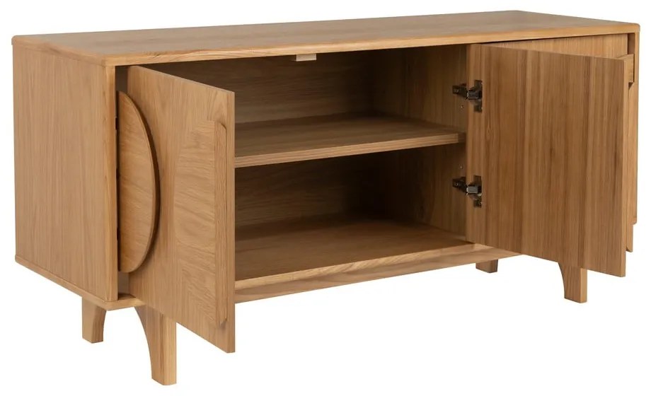 Natúr színű alacsony komód tölgyfa dekorral 120x58 cm Groove – Zuiver