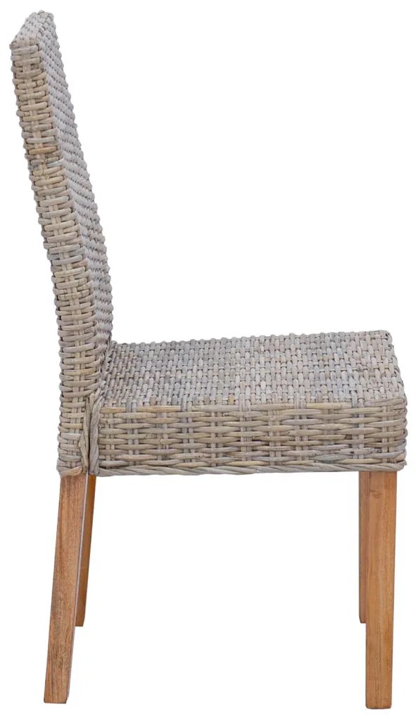 Étkezőszék 2 pcs Kubu Szürke 45 x 54 x 93 cm Tömör Mahagóni Fa