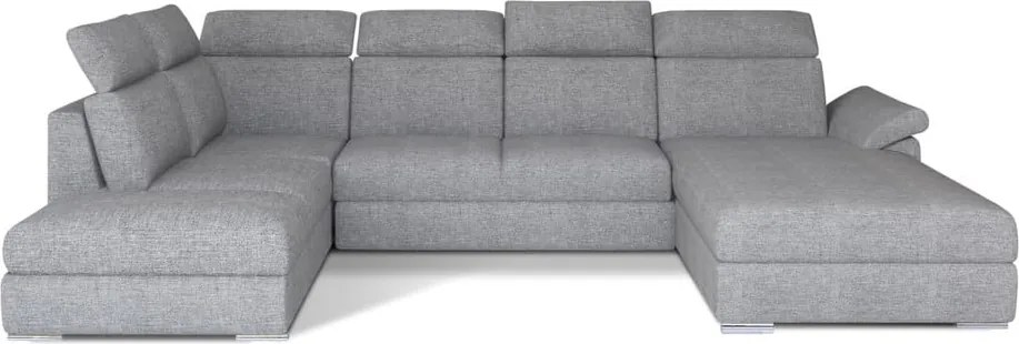 Világosszürke kinyitható sarokkanapé (bal oldali-U alakú) Evanell – ELTAP