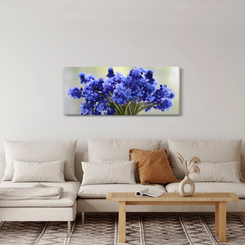 Kék virágos csokor képe (120x50 cm)