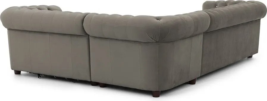 Szürke bársony kinyitható sarokkanapé (jobb oldali-L alakú) York Blik – Ropez