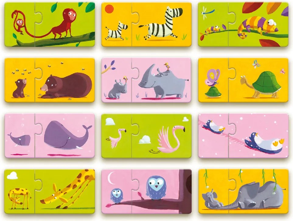 Párosító puzzle - Mama-baba, 24 db-os - Mom and baby