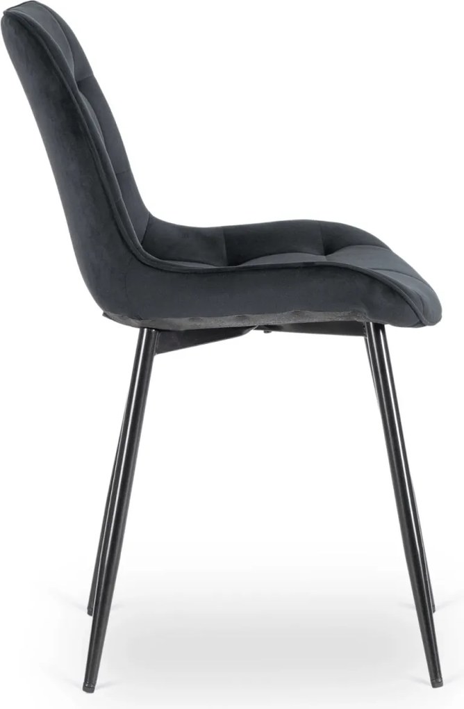 Szék fekete színben, bársony kárpittal CHRIS