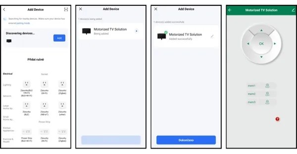 MK FLORIA MKF-20DM444 - Intelligens mennyezeti tartó TV-hez 55" fekete Wi-Fi TUYA + + távirányító