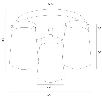 Argon 6165 - Felületre szerelhető csillár PASADENA 3xE27/15W/230V arany/fehér