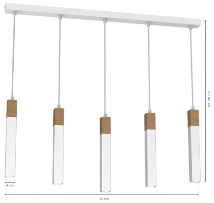 Csillár zsinóron SOLO 5xGU10/MR11/40W/230V fehér