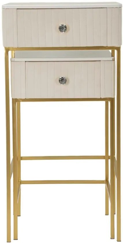 Arany színű kisasztal készlet – 2 db fiókos – kortárs