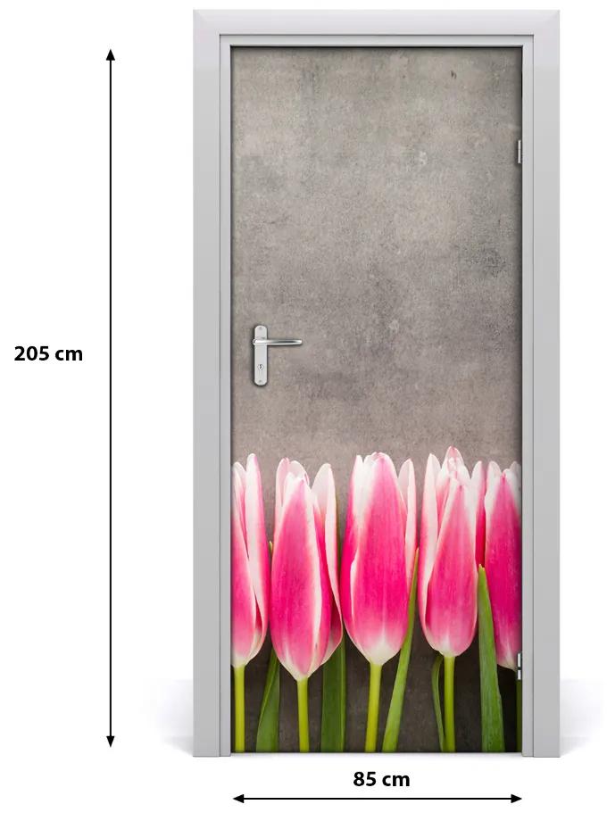 Ajtómatrica rózsaszín tulipánok 75x205 cm