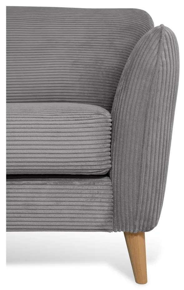 Sötétszürke kordbársony sarokkanapé (bal oldali) Paris – Scandic