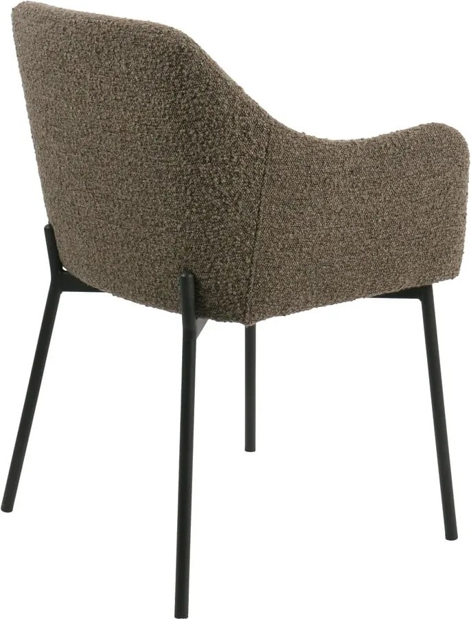 Barna kárpitozott karfás étkezőfotel Melilla – House Nordic