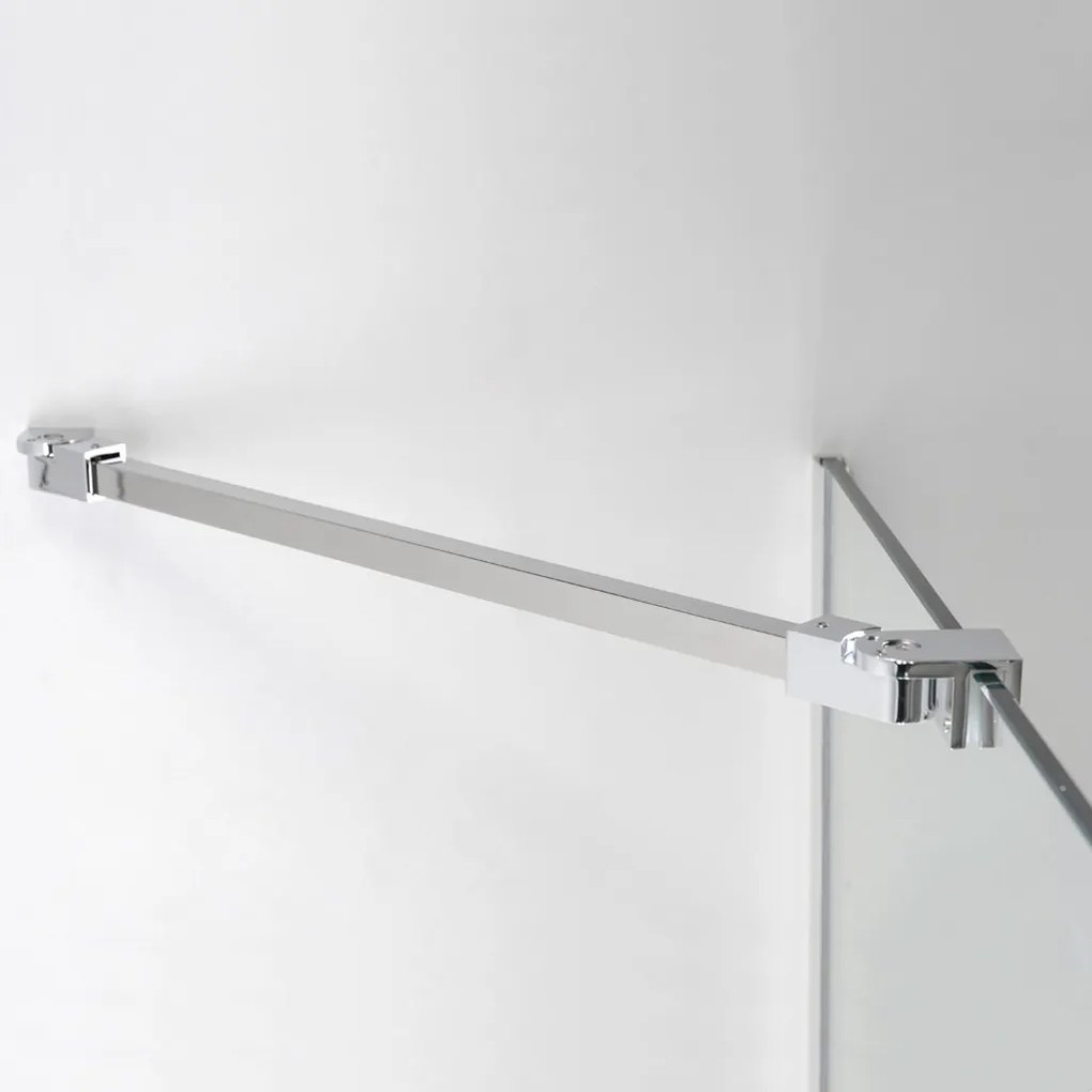Stuxi Milano Easy Walk-in zuhanyfal, 70x200 cm, 8 mm vastag vízlepergető biztonsági üveggel, helytakarékos stabilizátorral