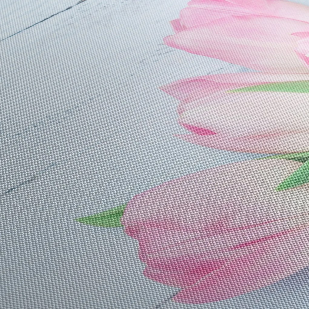 Kép - tulipán csokor (órával) (90x30 cm)