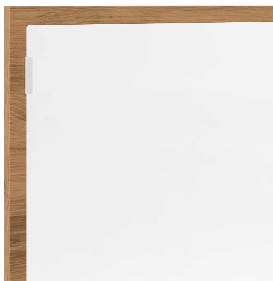 kézműves tölgy szerelt fa LED-es fürdőszobatükör 100x8,5x37 cm