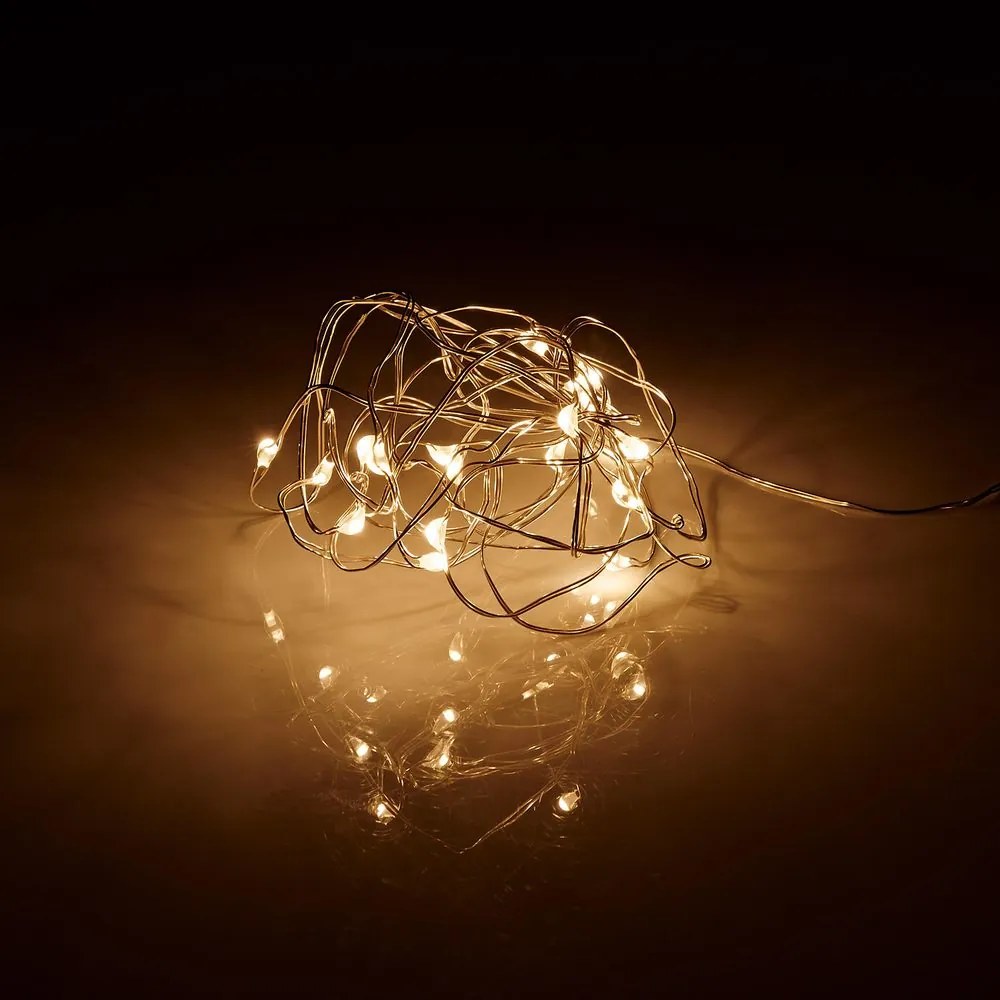TWINE LIGHTS LED égősor USB csatlakozóval, átlátszó 20 égő