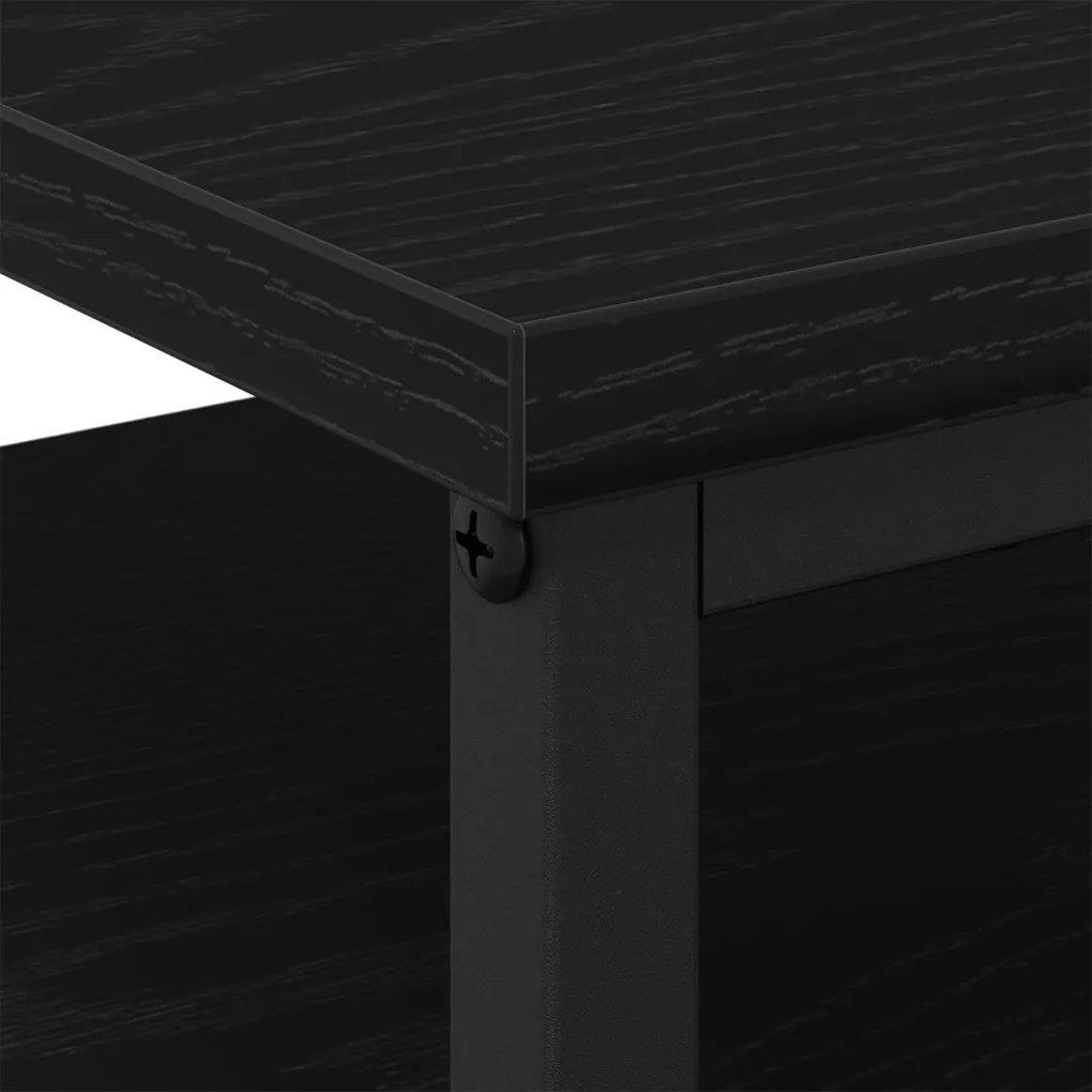 Éjjeli asztal Fekete Tölgy 44x45x60 cm Műanyag és Acél