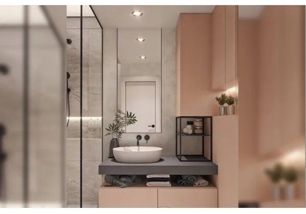 BAT-B0969 - LUNGO mosdócsaptelep rejtett beépítéshez, matt fekete