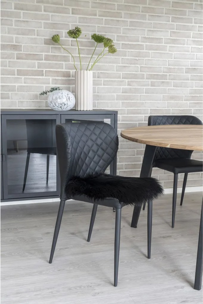 Báránybőr, műbőr, ülőpárna 40x40 cm, Fekete