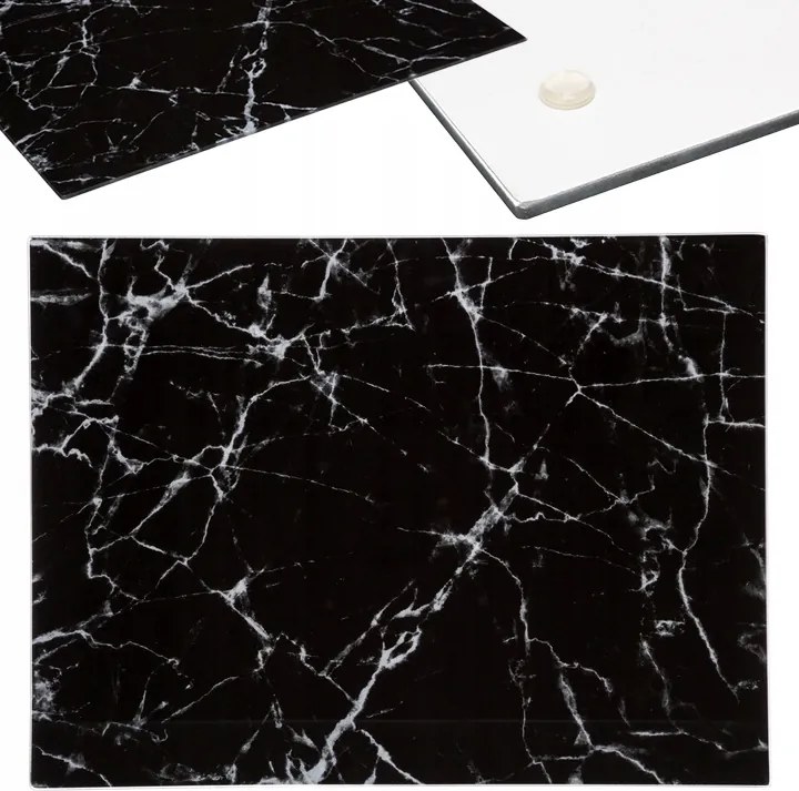 Vágódeszka Üveg edzett mintás Fekete Márvány nagy 30x40
