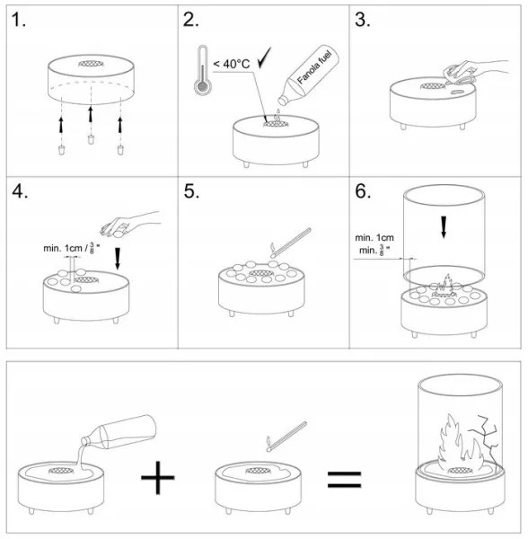 Planika Dancing Flames - BIO kandalló 36,3x25,1 cm 2,5kW