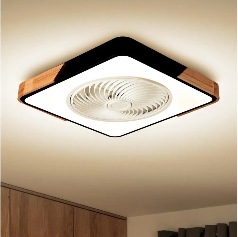 Brilagi LED dimmeres lámpa ventilátorral 30W 230V 3000-6500K fekete/tölgy+DO