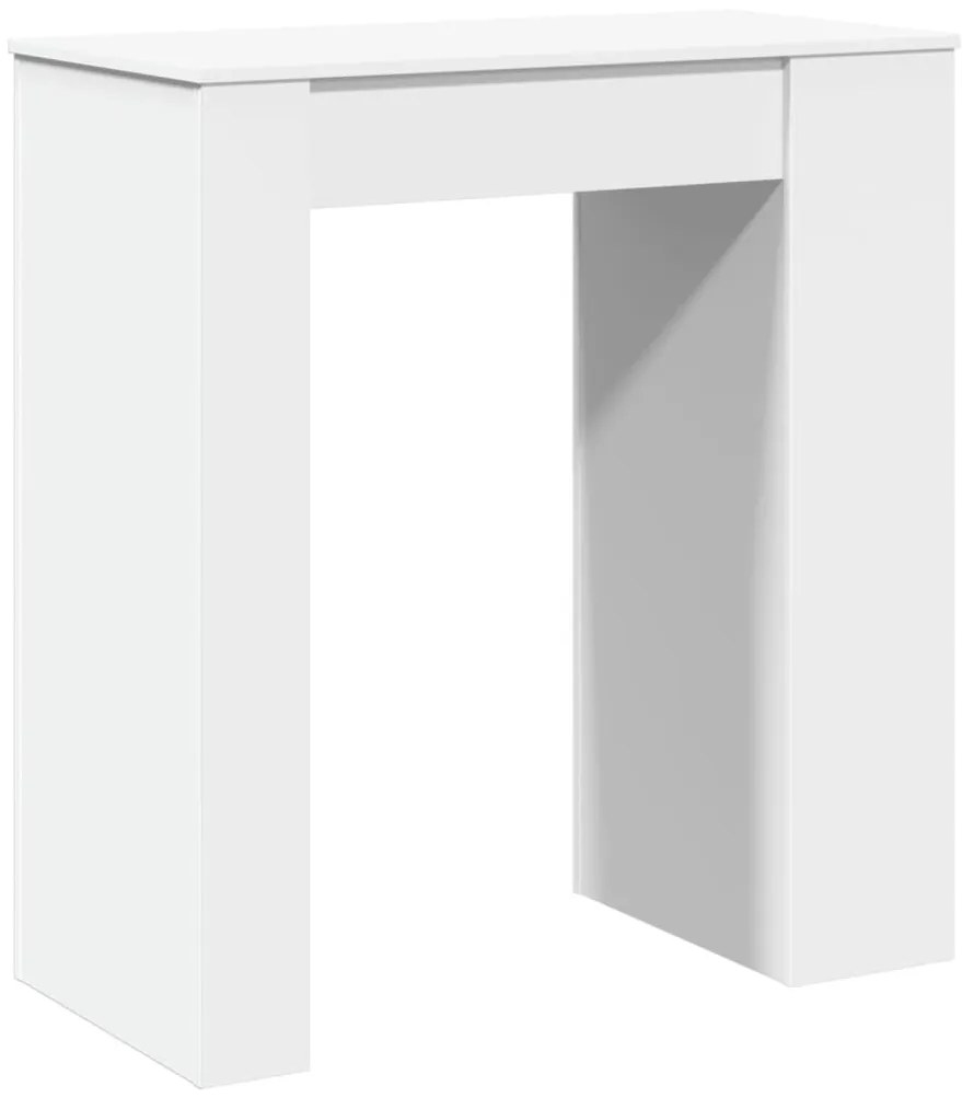 fehér szerelt fa tárolórekeszes bárasztal 95 x 47 x 103,5 cm