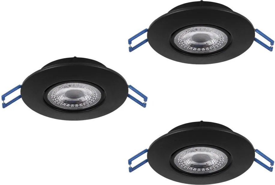 Eglo 300188 - 3 darabos GEDREZ LED beépíthető mennyezeti lámpa, 4,9 W, 230 V, átmérő 9 cm, fekete