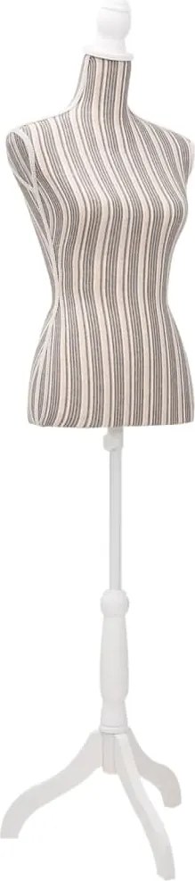 vidaXL Csíkos mintával ellátott vászon női próbababa mellszobor